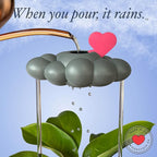 Stormy Dripping Rain Cloud with Pink Heart Charm