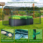 Ohuhu Crop Cages for Garden Plant: 8x4x4 Ft Tent Cage, Plant Netting Cover with Zipper, Garden Bed Cover, Plant Cover from Animal Wind-Resistant Garden Cage for Fruit Vegetable Flower