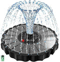 SZMP Solar Fountain, Works in Cloudy with 2000mAh Battery Backup, Glass Solar Powered Bird Bath Fountain with Smart Status Indicators, 3.5W, 8 Nozzles, for Garden, Outdoor (Black)