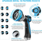 Non-Expanding Garden Hose 150 ft, Kink Free Flexible Water Hose with 10-Pattern Spray Nozzle, Lightweight Hose Pipe, Leak Proof, 3/4" Swivel Connectors, Super Fabric, Portable Storage Strap