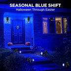 InnoGear Solar Lights Outdoor Waterproof Halloween Christmas Solar Garden Light for Outside Yard Landscape Lighting Pathway Spot Lights Spotlight Wall Light Auto On/Off, 2 Pack (Blue Light)