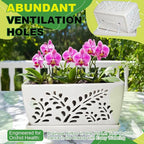 Ceramic Orchid Pot, 10 Inch Orchid Pots with Holes, Premium Thickened Handmade Glazed Pot for Orchidaceae Plants, Indoor Outdoor Decorative Flower Pots for Easy Repotting