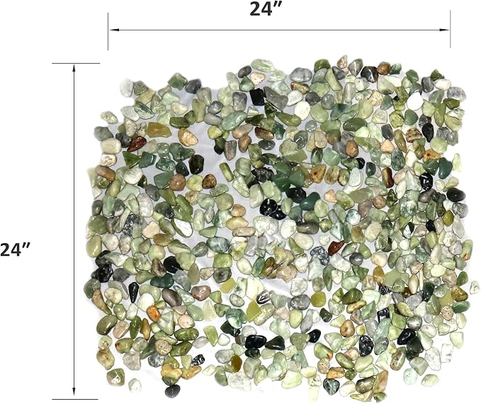 Rocks for Plants. Green Jade Polished Decorative Pebbles. 0.5 to 1 Inch 18 lbs. for Garden, Landscaping, Indoor, Vase fillers, Crafting, Succulents, pots, Plants