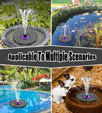 SZMP Solar Fountain 3.5W Bird Bath Fountains with Flower Upgraded Glass Panel, Solar Powered Water Fountain with 7 Nozzles & 4 Fixer, Solar Fountain Pump for Bird Bath, Garden, Pond, Outdoor -Black