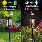 EXCMARK 16 Pack Solar Lights Outdoor Waterproof for Garden Pathway Walkway Driveway Yard Lawn Decorative Landscape Lighting. (Warm White Light, 16)