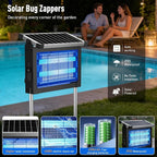 Solar Bug Zapper Outdoor Waterproof, 4500V Cordless Mosquito Zapper | USB-C rechargeable, solar powered with auto light sensor, hanging or stake use for patio, garden, backyard, camping, garage