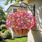 Alupssuc 24 Bundles Artificial Flowers for Outdoors Decoration, UV Resistant Silk Faux Floral Spring Summer Fake Plastic Plants Greenery for Outside Indoor Garden Porch Window Box Home Decor(4 Colors)