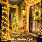 JMEXSUSS 200 LED String Lights Indoor Outdoor Clear Wire, Connectable Warm White Christmas String Lights for Bedroom, 66 Ft Twinkle Fairy Light Plug in for Wedding Home Tree Yard Patio Spring Decor