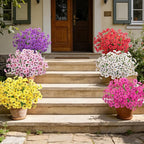 Roberly 24 Bundles Artificial Flowers for Outdoors UV Resistant Silk Fake Flowers Faux Plastic Plants for Porch Garden Window Box Indoor Outdoor Spring Summer Home Farmhouse Decor, Pink