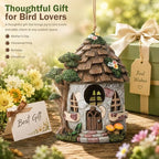 Yinns Resin Bird House for Outside, Birdhouses for Outdoors Wild Bird Nesting, Decorative Stone Bird Houses for Yard Garden Decor, Water Proof