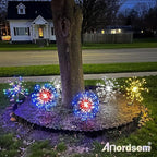 Anordsem Solar Garden Lights Outdoor: Bendable Copper Wire with 120 LED Firework Beads - Red Waterproof DIY Fairy Decorations for Yard Patio Path - Gifts for Women Mom Homeowners