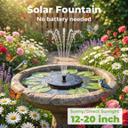 AISITIN Solar Fountain, Solar Bird Bath Fountains Pump with 6 Nozzles, 2026 Upgraded Free Standing Floating Solar Powered Water Fountain Pump for Bird Bath, Garden, Pond, Pool and Outdoor