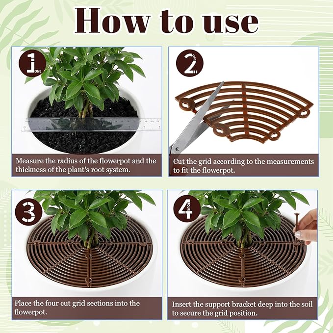 Xthrotsenk 2 PCS Plant Pot Cover Plant Cover for Cats 7.5/11.8 Inch Indoor Plants Pot Grid from Animals Flower Covers Soil for Keep Dog and Cat Out