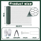 32.8FT x16IN Plant Protectors from Animals,Free-Cut Metal Chicken Wire for Outdoor Plants to Keeping Rabbits Squirrels Chicken Animals Out