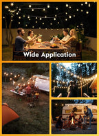 Brightown 55FT Solar String Lights Outdoor Waterproof, Patio Lights with Remote and 16+1 LED Shatterproof Bulbs, Dimmable & Timable, 3 Light Modes, Solar Lights Outdoor for Yard Garden Camping Party