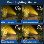 WELALO Solar Spot Lights Outdoor Waterproof IP65, 2 Pack 4 Lighting Modes Solar Powered Landscape Spotlights with Auto On/Off, Solar Garden Christmas Yard Pathway Wall Lights for Outside, Warm White