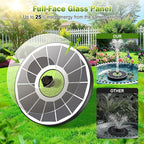 SZMP Upgraded 3.5W Full Glass Panel Solar Fountain for Bird Bath, Floating No-Installation Solar Powered Water Fountain Pump with 7 Nozzles, for Garden, Pond Decor (White)
