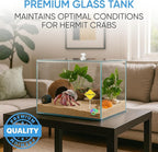 EctoTherm Hermit Crab Tank - 5 Gallon Tank with Lid - Complete Hermit Crab Cage for Large & Small Crabs - Glass Tank