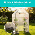 Twira Greenhouse for Outdoors, 55.1" x 27.6" x 78.7" Walk in Plant Greenhouses Heavy Duty with Thicken PE Cover, 3 Tiers 8 Shelves Greenhouse Plastic, Portable Green House for Outside, Patio, Garden