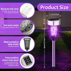 Qualirey 12 Pack Solar Bug Zapper Outdoor Waterproof Mosquito Repellent Killer Bug Zapper Lamp with LED Light for Outdoor Garden Patio Yard (Purple and Flame Light,Silver)