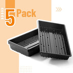 Mr. Pen- Plastic Growing Trays, 5Pack, Black, 17x10, Plant Tray, Seed Tray, Seedling Tray, Propagation Tray, Plant Trays for Seedlings, Planting Trays, Microgreens Growing Trays, Seedling Starter Tray