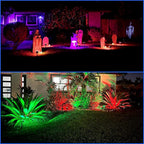 Sucolite 6-Pack Solar Spot Lights Outdoor Waterproof IP65, 9 Lighting Modes 2-in-1 Solar Landscape Spotlights for Yard, 59 LED Solar Powered Wall Lights for Garden Pathway Driveway Walkway, Multicolor