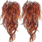 2-Pack Fake Hanging Plants, Faux Hanging Plant Artificial Greenery for Living Room Bedroom Boho Wall Shelf Indoor Outdoor Decor (Red Coreopsis)