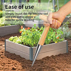 FLORA GUARD Hand Dibber Garden Tool, Seed Planter Tool with Wood Handle for Sowing Seed - 5" Seed Dispenser for Planting Steel Garden Dibber, Transplanting Plants,Planting Bulb,Digging