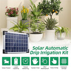 Dioche Drip Irrigation System Solar Powered Drip Irrigation Kit - SelfWatering System with 2200mAh Battery for 30 Pots - 7 Timer Modes, IP65, Ideal for Greenhouses & Outdoor