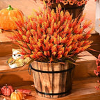 Waipfaru Fake Mums Fall Decor, 20 Bundles UV Resistant Faux Mums for Outdoor Planters, Fall Flowers Artificial for Decoration, Faux Plants for Home Porch Thanksgiving Decoration(Orange)