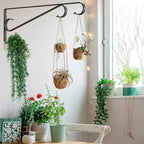 Plant Hangers Outdoor (2 Pack-15.5 Inch Black) Plant Hooks Heavy Duty Iron Plant Hanger Hook for Wall, Hanging Plant Bracket for Planters, Bird Feeders, Lanterns, Wind Chimes, Outdoor