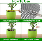 4Pcs 16Inch Plant Pot Grids -Adjustable Mesh Panel with 4 Sturdy Metal Stakes, Effective Plant Protectors from Animals for Outdoor/Indoor Garden,Durable Animal Barrier to Keep Squirrels & Pests Out
