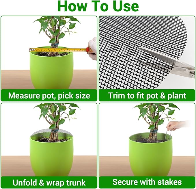 10Pcs 16-Inch Plant Pot Grids -Adjustable Mesh Panel with 20 Sturdy Metal Stakes, Effective Plant Protectors from Animals for Outdoor Garden,Durable Animal Barrier to Keep Squirrels & Pests Out