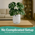 PLANTPETZ Extra Large Robotic Planter – Smart Planter Fits 6 Inch Pots | Bluetooth Speaker | Interactive Smart Plant Pot Turns A Real Plant Into a Touch/Motion Responsive Companion - Sand Beach Tan