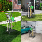 Garden Tool Organizer and Storage, Yard Tool Organizer for Garage Up to 41 Tools, 3-tire Yard Tool Holder Holding Long Handled Tools for Shed Garden Outdoor