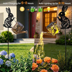 LOVERUIS Garden Statues Bunny with Solar Watering Can Lights, Cute Outdoor Bunny Figurines Garden Decor for Patio Yard Lawn Ornaments, Unique Gift for Women Mom