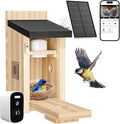 Bird Houses Camera, 5mp Solar Bird House with Camera, 2.4g WiFi Live View, Night Vision, Real-Time Bird Watching & Hatching, Outdoor Garden Bird Nest, Ideal Gift for Bird Lovers