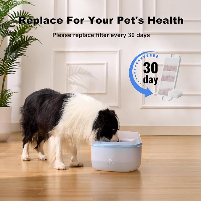 6 Pack Dog Water Fountain Filters, Filter Replacement for HOLAPAW 2.1Gal/8L Dog Water Bowl Dispenser, 6 Filters + 6 Sponges
