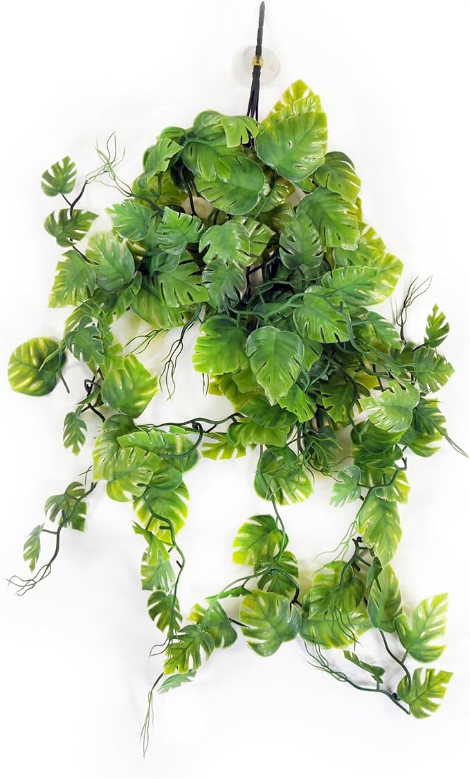 Penn-Plax Reptology Decorative Hanging Terrarium Plant Vines for Reptiles and Amphibians – 24” Length – Green