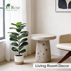 Der Rose 2 Pack 30" Artificial Fiddle Leaf Fig Tree with Warm LED Lights – Battery Powered, Mid-Size Fake Plants for Living Room, Bedroom, Entryway & Home Decor