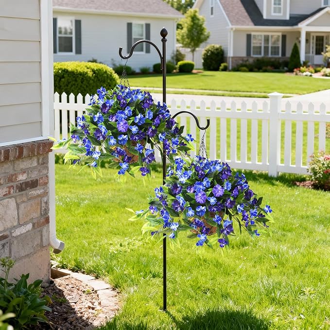 Hommyea Artificial Fake Hanging Flowers Plants Basket for Outdoors Outside Decoration UV Resistant Faux Silk Flowers Look Real Plastic Flowers for Spring Planters Home Porch Patio Garden Decor