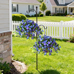 Hommyea Artificial Fake Hanging Flowers Plants Basket for Outdoors Outside Decoration UV Resistant Faux Silk Flowers Look Real Plastic Flowers for Spring Planters Home Porch Patio Garden Decor