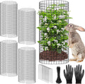 5 Pack Plant Protector from Animals, 24x12 inch Wire Plant Cages Mesh Plant Cage Garden Plant Protector, Sturdy Bunny Barricades Chicken Wire Cloche Plant Protectors for Keeping Bunny Animals Out