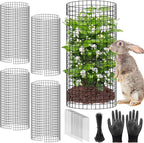 5 Pack Plant Protector from Animals, 24x12 inch Wire Plant Cages Mesh Plant Cage Garden Plant Protector, Sturdy Bunny Barricades Chicken Wire Cloche Plant Protectors for Keeping Bunny Animals Out