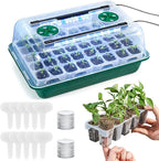 HIRALIY 40 Cell Seed Starter Tray Kits with Grow Light, Reusable Plant Germination Trays, Easy Transplanting, with Domes and Bases, for Starting Vegetable, Flower, Herb, Indoor Gardening, Greenhouse
