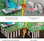Walensee Lawn Aerator Spike Metal Manual Dethatching Soil Aerating Lawn with 15 Iron Spikes, Pre-Assembled Grass Plug Aerator Tools for Yard, Lawn Aeration, Garden Tool, Revives Lawn Health, Patented