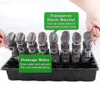 Hahood 3 Pack Seed Starter Tray Kit 120-Cells Germination Starter Tray with Humidity Dome and Base Including 120 Peat Pellets, Plant Labels, Tool, Plastic Plant Growing Tray for Garden Planting, Black