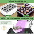 YAUNGEL Seed Starting Trays, 10 Pack 120 Cells Thicken Seed Starter Tray Kit with Humidity Dome/Heightened Lids Durable Growing Trays for Greenhouse & Gardens, White