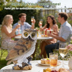 Solar Owl Garden Outdoor Statue,Owls Figurine Sculpture with LED Lights for Porch Patio Lawn Yard Deck Spring Summer Decor - Mother's Day Housewarming Gift for Women Men Owl Lover