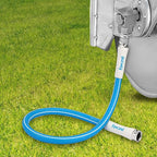 Fevone 3 ft Leader Hose Male to Female, Hose Reel Connector Hose 3 ft, Lead Hose for Hose Reel, 5/8 Inner Diameter Hose, 3/4 Aluminum Fittings
